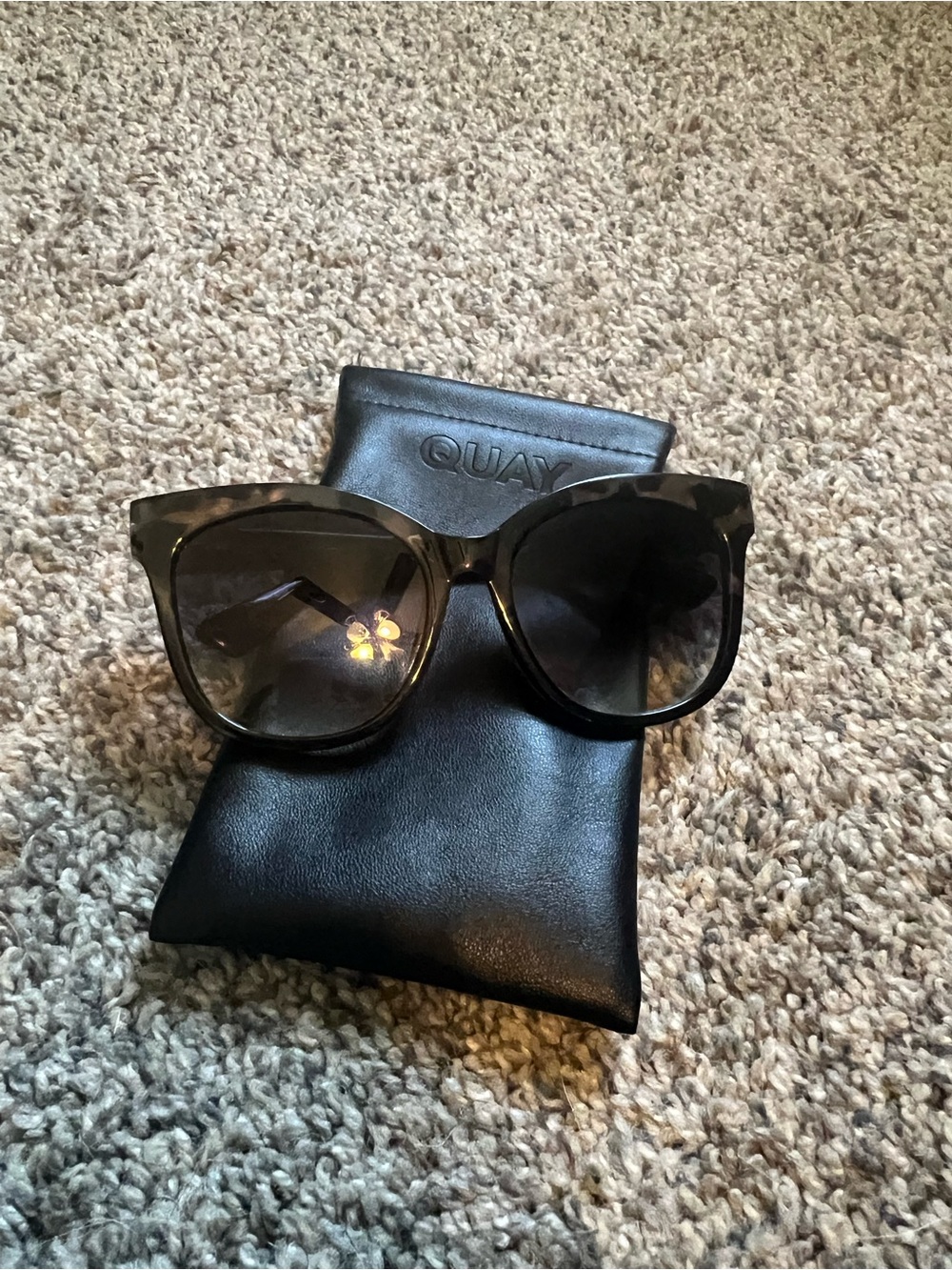 Quay Australia It’s My Way Black Tortoise Oversized Cat Eye Sunglasses